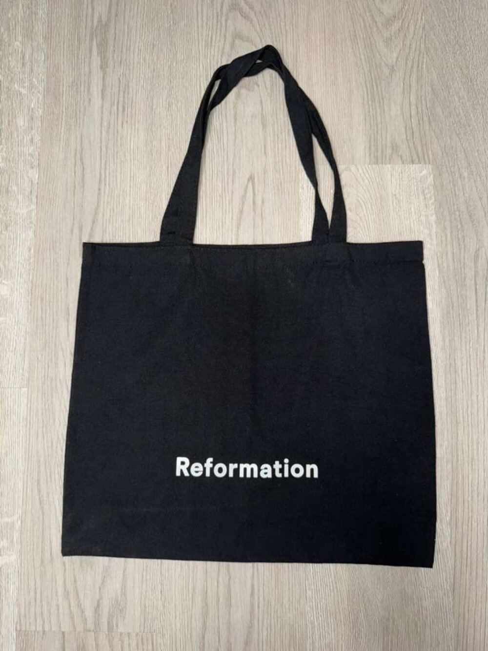 Reformation Canvas Logo Tote Bag - Black Eco-Friendly Reusable Cotton Bag